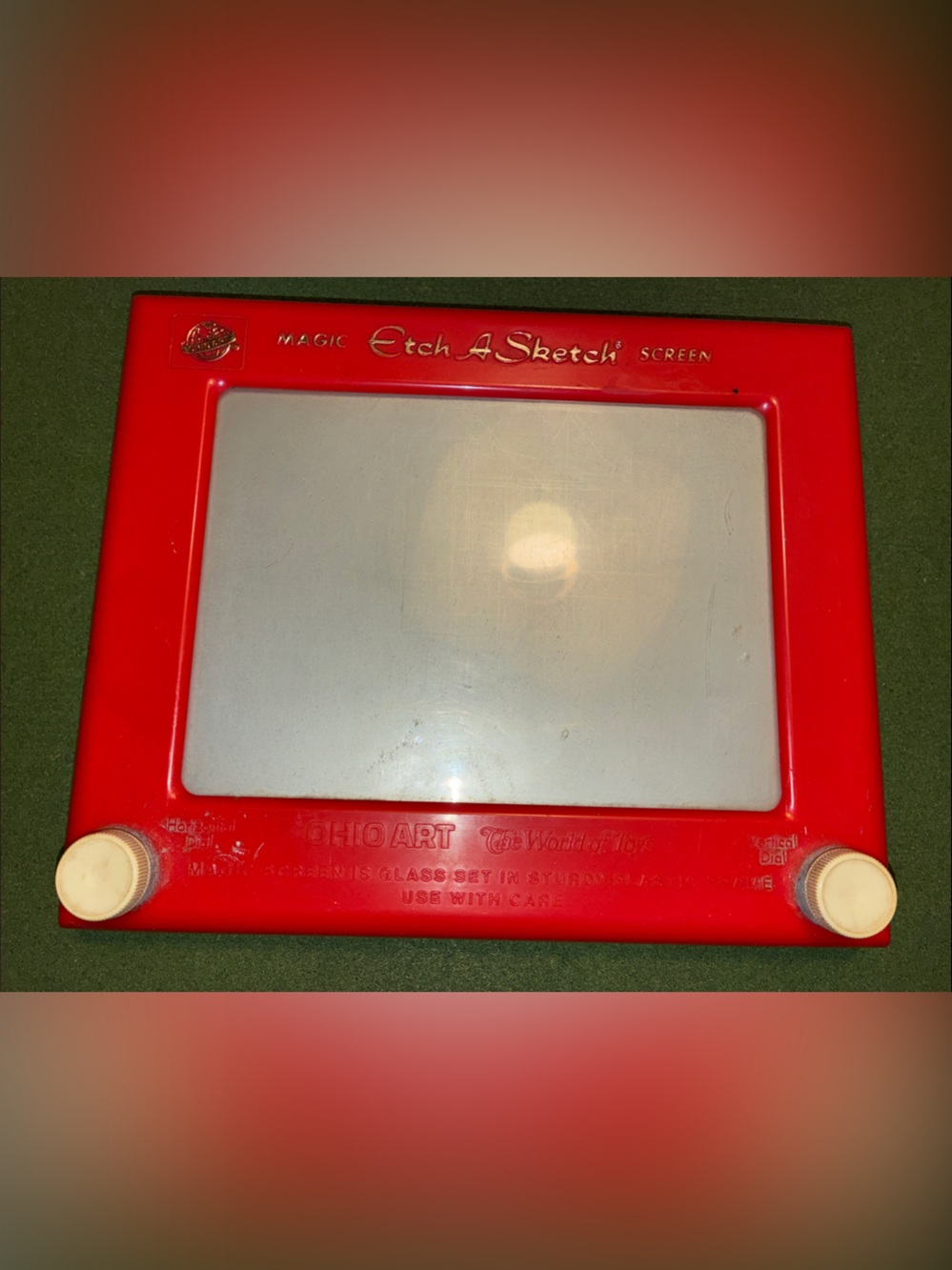 Vintage Red Etch A Sketch Style Drawing Toy by Ohio Art